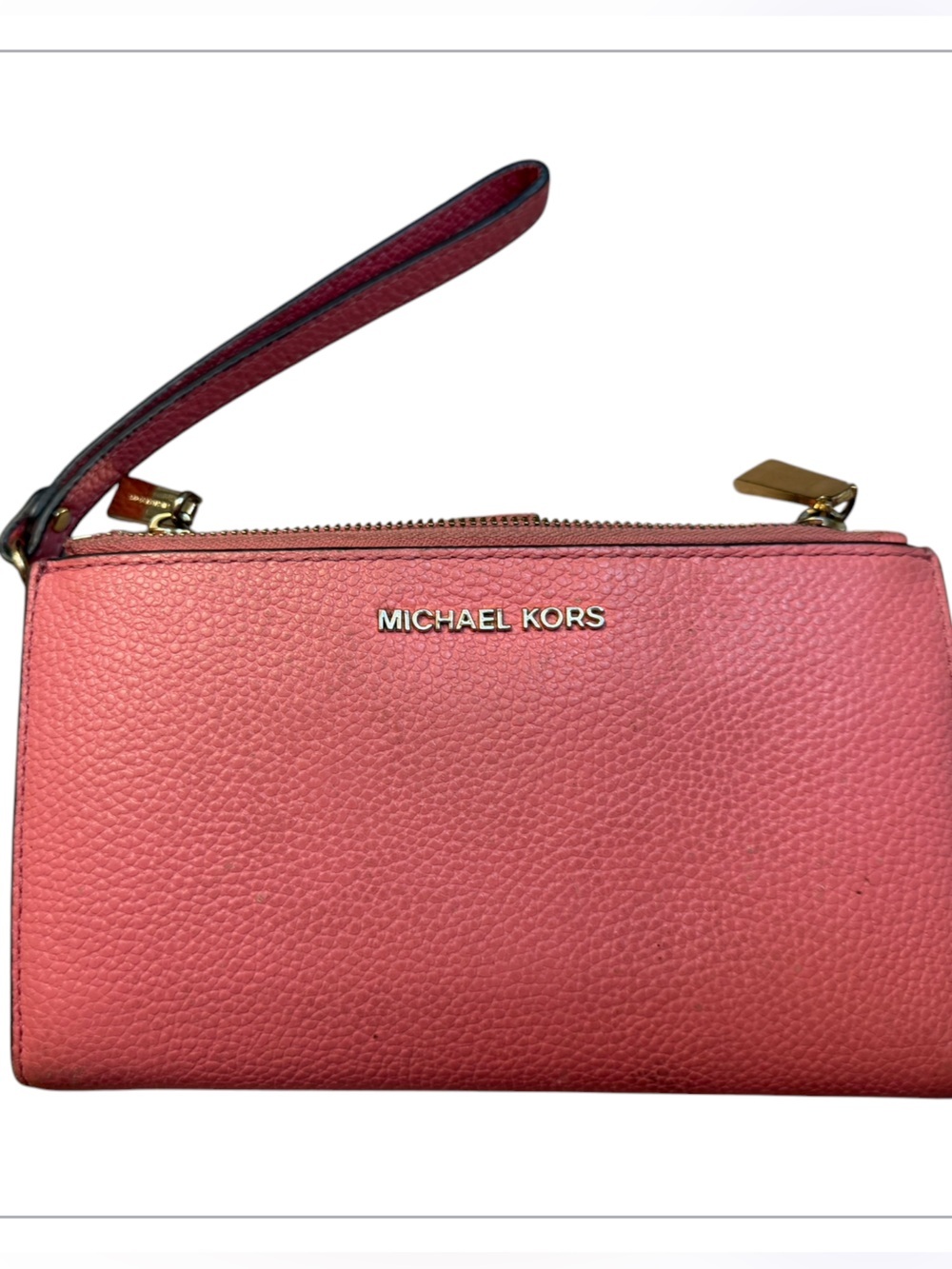 MICHAEL KORS Jet Set Travel Wristlet Clutch Women Leather Bifold Wallet Pink